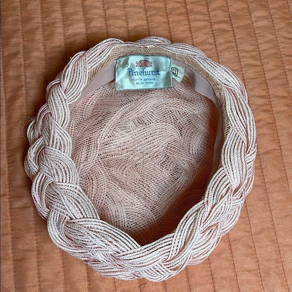Vintage 1950-60s mid century Pinehurst New York Candy Pink Braided Pill Hat - Picture 5 of 13